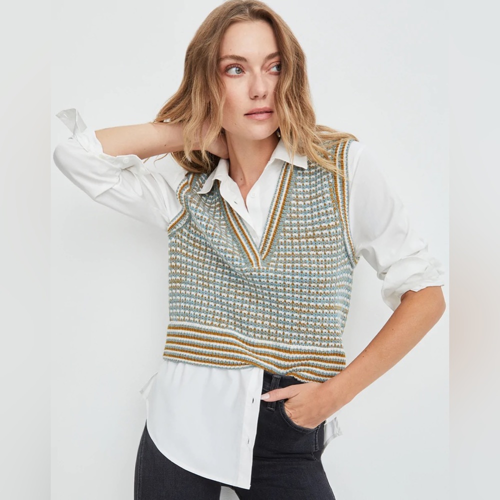 VERONICA BEARD Serwa mixed media Vest